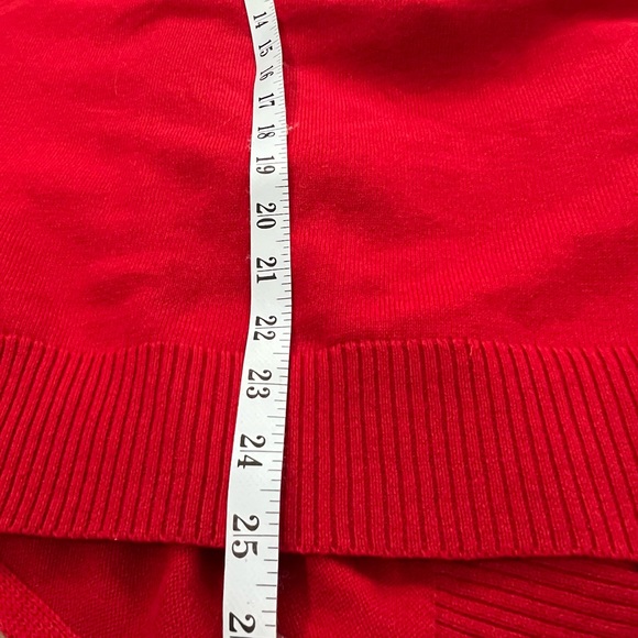 Chaus Red Womams XL Open Cardigan With Faux Fur Collar - Picture 6 of 8